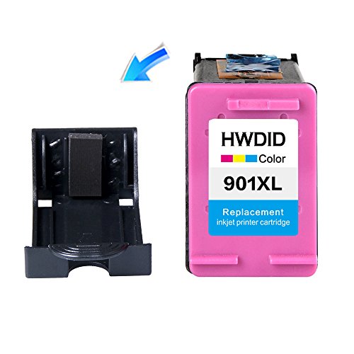 HWDID wiederaufbereitete 901XLTintenpatronen Ersatz für HP druckerpatronen 901 CC654AE CC656AE für OfficeJet J4500 J4540 J4550 J4580 J4600 J4660 J4680 G510a G510g Drucker(1 Schwarz,1 Farbig) - 4