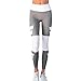 Produktbild Elecenty Yoga Dünne Lange Leggings Hose Damen,Frauen Hosen Patchwork Activewear Hosen Atmungsaktive Jogginghose Hohe Taille Trainingshose Laufende Fitness Leggins Bleistifthosen (M, Grau)