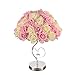 Produktbild Ruitx Einzigartige Tischlampe Rose Shade Schlafzimmer Lampen Kristall Metall Basis Nacht Leselampe Schreibtischlampen für Geburtstagsfeier Hochzeitsdekoration