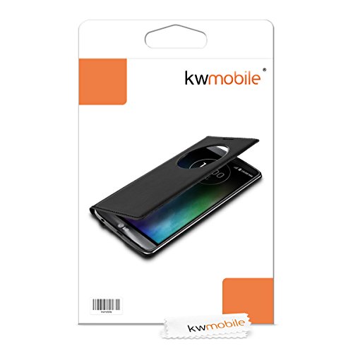 kwmobile Funda potectora pr  ctica y Chic con tapicer  a de Cuero sint  tico Flip Cover para LG G3 S D722V en Negro