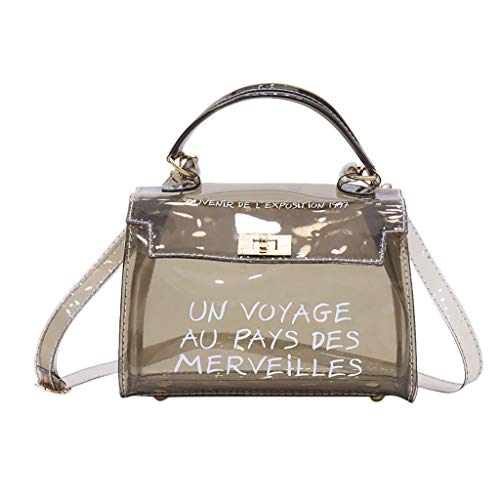 Preisvergleich Produktbild Frauen Transparent Schultertasche Mode Vielseitig Diagonal Handtasche Kleine Crossbody Geldbörse Handytasche Mädchen Einfarbig Kartenhalter Schulter Brieftasche Umhängetasche (schwarz 2, one size)