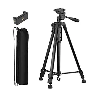 Adjustable Aluminum Alloy Tripod Stand 3110 with Bluetooth Remote with Carry Pouch, Holder for Mobile Phones & Camera, Mobile Holder Bracket and Bluetooth Remote (Aluminum Alloy Tripod Stand Pack 1)