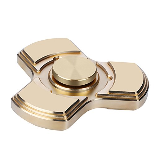 KNOWSTAR HOT EDC Hand Spinner Ceramic 9 Beads Bearing Copper Tri Fidget Desk Focus Toy