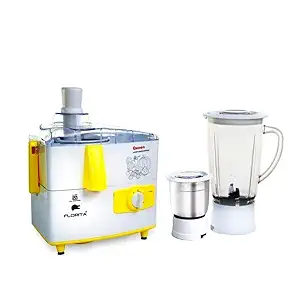 Parth Traders, QUEEN, Juicer Mixer Grinder with Chutney Jar, 450 Watts, 2 Jars (White & Yellow) (1)