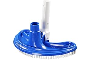 ‎POOL TOTAL POOL Total Bodensaugerbürste OVAL leichte Ausführung - Ovaler Bodensauger zum Aufstecken auf eine Teleskopstange - Bodensaugerbürste Basis sichelförmig - Kunststoff blau