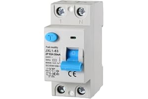 gloca Interruttore Differenziale Puro Salvavita 2P 30mA 220V-6KA CLASSE A 2 Moduli DIN (63 Ampere)