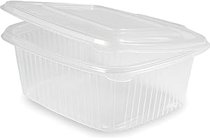 GreenFyA – 50 Envases de Plástico PP Reutilizables con Tapa Bisagra | Resistentes y Duraderos | Apto para Microondas, Congelador y Lavavajillas | Para Alimentos Calientes o Fríos (500ml)