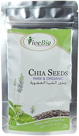 ViveBio - Chia Seeds Raw &amp; Organic - 100g (Case of 5)
