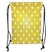 Produktbild OQUYCZ Drawstring Sack Backpacks Bags,Yellow,Bursting Vibrant Hanging Stars Fun Retro Kids Graphic Design for Home Artprint,White Yellow Soft Satin,5 Liter Capacity,Adjustable String Closure,T