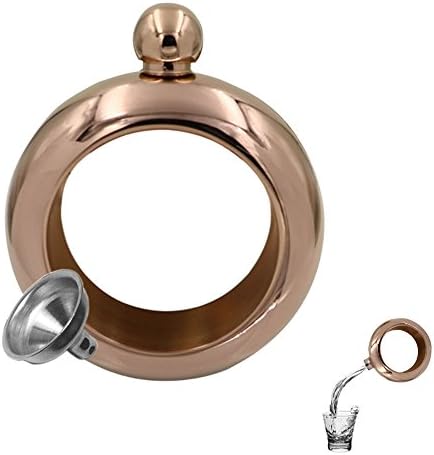 NEWTALL Bracelet Flask Stainless Steel Flagon Fashion Exquisite Flask Bracelet Innovative Wine (Rose Gold)