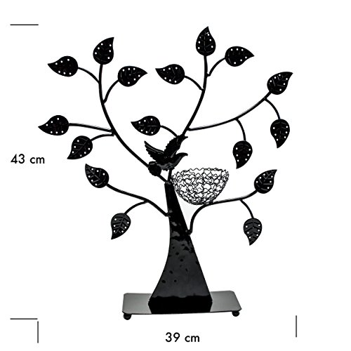 VENKON – Design Schmuckbaum Ohrringhalter Schmuck Organizer Schmuckständer Ringhalter – schwarz – 43 x 38cm - 4