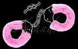 Furry Hand Cuffs Pink With Keys