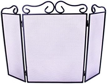 Marvells Black 3-Fold Firescreen, Cast-Iron, 45 x 21 x 59 cm