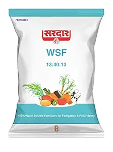 GSFC, Sardar WSF 13-40-13, 100% Water Soluble Fertilizers for fertigation & foliar Spray (1 Kg Pack)