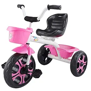 Toyzoy Comfy Lite Kids|Baby Trike|Tricycle with Dual Storage Basket for Kids|Boys|Girls Age Group 2 to 5 Years, TZ-537 (Pink)