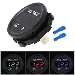 Fansport Volt Meter Digital Voltmeter Waterproof LED Display Voltmeter for Motorcycle