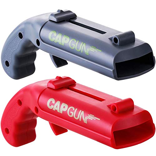 Apribottiglie a forma di pistola, SZRWD, apribottiglie per bottiglie di birra, confezione da 2 pezzi, cavatappi per vino, cavatappi per casa, bar, feste (rosso e blu)