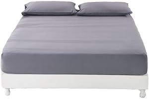 GRUENERDE Erdungs-Spannbettlaken Erdungsbettlaken mit EU Erdungskabel Erdungsmatte Erdungsbetttuch für Besseren Schlaf (Grau, 153x203cm)