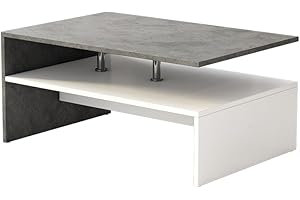 OSKAR-STORE Oskar Store Tavolino da salotto Mike, Calcestruzzo/Bianco, 90 x 42 cm