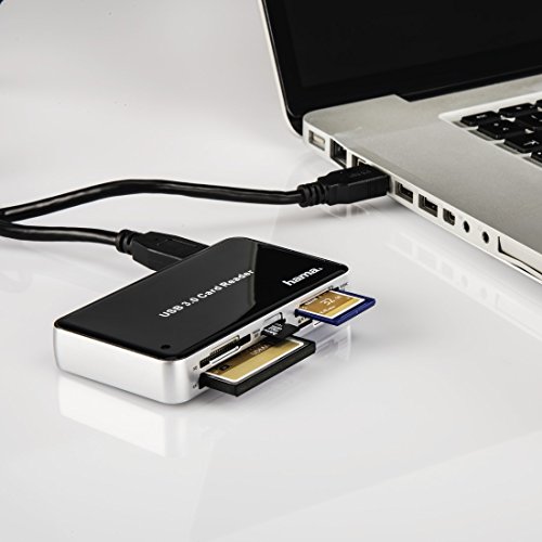 Hama USB-3.0-SuperSpeed-Kartenleser All in One (u.a. microSD, SD/SDHC/SDXC, CF Typ I / II, MMC, MS, xD) kompatibel auch mit Windows 10, schwarz - 3
