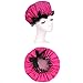 Homgaty Ribbon Elastic Waterproof Bow Lace Hat Bath Hair Care Salon Shower Cap (Rose Pink)