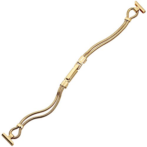 Uhrenarmband 12mm Messing gold glnzend poliert - elegante Kette / Kordel aus Messing mit glanzpolierten Bandgliedern - extravagantes Uhrenband / Ersatzarmband fr Uhren - Marburger Uhrband TopLine