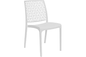 Totò Piccinni Sedia NINFA in polipropilene design impilabile per esterno Made in Italy (Bianco 1 Pz)