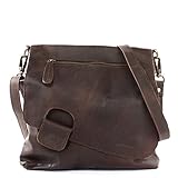 schultertasche leder vintage  LECONI Umhängetasche Damen-Tasche Crossbag Rinds-Leder Natur Schultertasche Vintage-Look Ledertasche Frauen + Herren Handtasche aus Echt-Leder 29x29x6cm dunkelbraun LE3027-wax