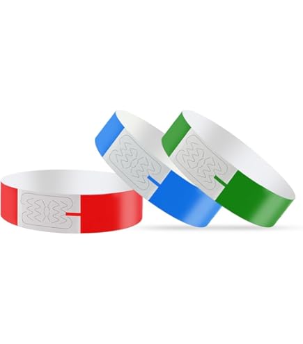 500 Pcs Bracelets En Papier, Bracelet D'Identification, Imperméables Bracelet D'Identification, Bracelets De Fête, 25x1,9cm, Pour Événements/Festivals/ Concerts (Vert