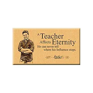 Incredible Gifts India Gift for Teachers by Students - Personalized Photo Wood Plaque (7in x 4in , Brown)