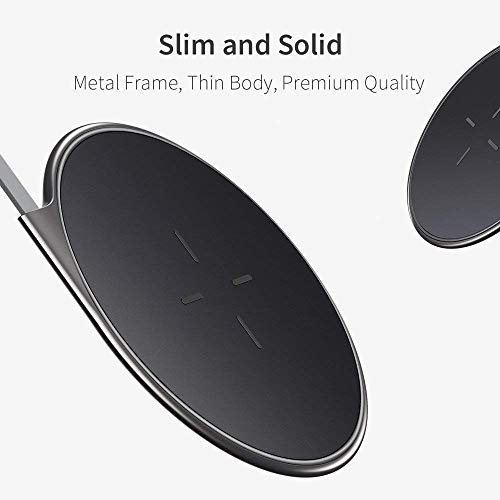 ESR Chargeur sans Fil Qi  5W   10W Chargeur    Induction  Station de Rechargement sans Fil  Garantie    Vie   Alliage de Zinc   Ultra fin  5W pour iPhone XS   iPhone XS Max   iPhone XR   iPhone X   iPhone 8   iPhone 8 Plus   Charge Rapide   Fast Charge  10W pour Samsung Galaxy Note 9   S9   S9    S8   S7  sans chargeur secteur QC   Noir