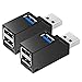 Produktbild Typ-c Adapter,Janly 2x 3 Port Mini USB 3.0 Hub Hochgeschwindigkeits Hub Splitter Box für PC Notebook Laptop