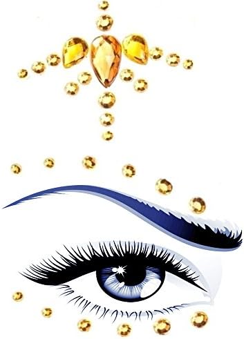 Geo Gems Gold 3 Piece Body Art. (G25)
