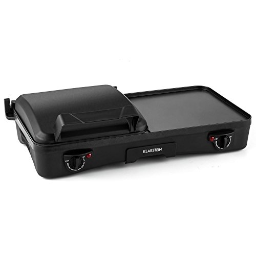 Klarstein Butterfly&Bee Tischgrill Kontaktgrill (1500 Watt, stufenlos und getrennt regelbare Grillflächen, Antihaftbeschichtung) schwarz - 2