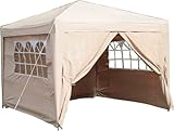 Airwave 3x3mtr Pop Up Waterproof Gazebo in Beige with 2 WindBars and 4 Leg Weight Bags (Garden &amp; Outdoors)
