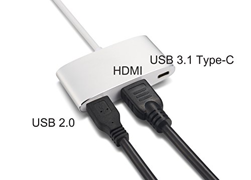Supremery – 4k USB 3.1 Typ C zu HDMI Adapter USB-C Adapter Digital AV | USB 3.1 SuperSpeed+ | Ladefunktion Power Delivery | 4k UHD / Full HD 1080p Ultra HD 3840×2160 | für Apple Macbook 12“ neues MacBook 2016 2015, Google Chromebook Pixel oder ASUS Zen AiO - 5
