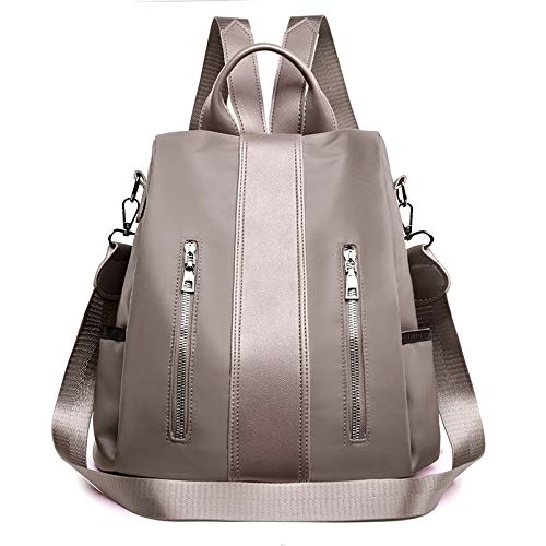 TXVSO Mujeres Señoras Mochila Mochila Hombro Escuela Bolsa antirrobo Impermeable Oxford Tela, Caqui