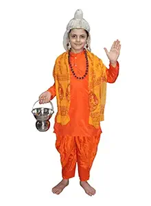 Kaku Fancy Dresses Sadhu Costume of Ramleela/Dussehra/Ram Navami/Mythological Character Costume -Orange, 7-8 Years, for Boys