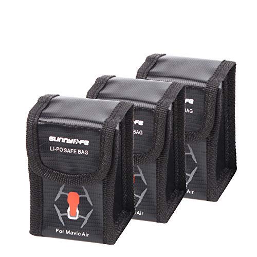 O'woda ignifugo A Prova di Esplosione Lipo Battery Safe Bag Sleeve Lipo Battery Guard   Carica Sacco Sacco Borsa di Protezione per DJI Mavic Air (3 Pezzi Taglia Piccola: 1 Tasca)