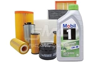 RICAMBI AUTO SMC KIT TAGLIANDO CON 4 FILTRI MISTI (FILTRO OLIO, FILTRO ARIA, FILTRO CARBURANTE E FILTRO ABITACOLO) + 6 LITRI DI OLIO MOTORE MOBIL 1 ESP 5W30