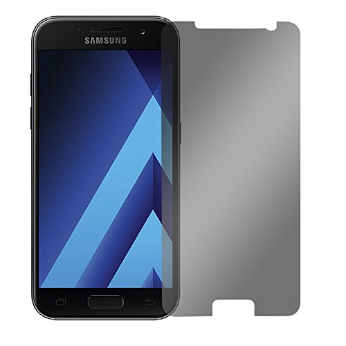 Slabo Blickschutzfolie für Samsung Galaxy A3 (2017) SM-A320 Sichtschutz Displayschutzfolie (verkleinerte Folien, aufgrund der Wölbung des Displays) "View Protection" Schwarz - privacy MADE IN GERMANY