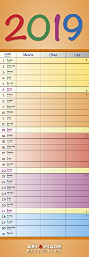 Preisvergleich Produktbild 2019 Rainbow Colours Slim Notes Calendar