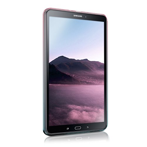 kwmobile Hülle für Samsung Galaxy Tab A 10.1 (2016) T580N / T585N – Case Handy Schutzhülle TPU Silikon für Tablet – Backcover Cover klar Pink Blau Transparent - 2