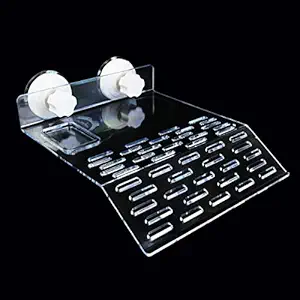 Turtle Tank Platform Turtle Basking Platform, Aquarium Animal Transparent Sink Wharf, Reptile Habitat, Turtle Tank Dock Floating Decor with Sucker Cap