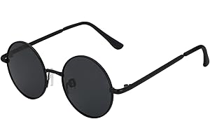 ALLY-MAGIC Kids Sunglasses Round Metal Frame Childrens Sun Glasses Polarized Circle Sunglasses for Children Lightweight Frame UV400 Retro Classic Style Y9ETYKMJ