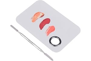 SJBAUTYO Make-up Paletten Edelstahl Kosmetik Make Up Palette Professionelle Kosmetische Mischen Palette mit Spachtel für Kosmetik und Pigment Mischen 2 Stücke (Silber)