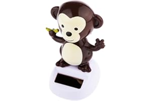 Tiuimk Juguete de mono agitador de energía solar, bonito escritorio, mesa o decoración de coche para adultos y niños, material de resina ABS, funciona con panel solar, 10,7 x 6,8 cm, tamaño mostrado