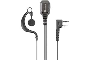 Midland - Microfono con Auricolare Ergonomico MA21-LK PRO 2 Pin Kenwood, Cavo Spiralato, per Sicurezza e Outdoor - Compatibile con Walkie Talkie G10/G11 Pro, G13, CT990 EB, CT590 S, CT310, BR180