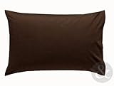 Just Contempo Plain Percale Pillow Case, 50 x 75 cm - Chocolate Brown, Pack of 2