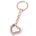 Produktbild Glas Locket Medaillon Schluesselring Schluessel Anhaenger Taschenanhaenger Herz Rosegold